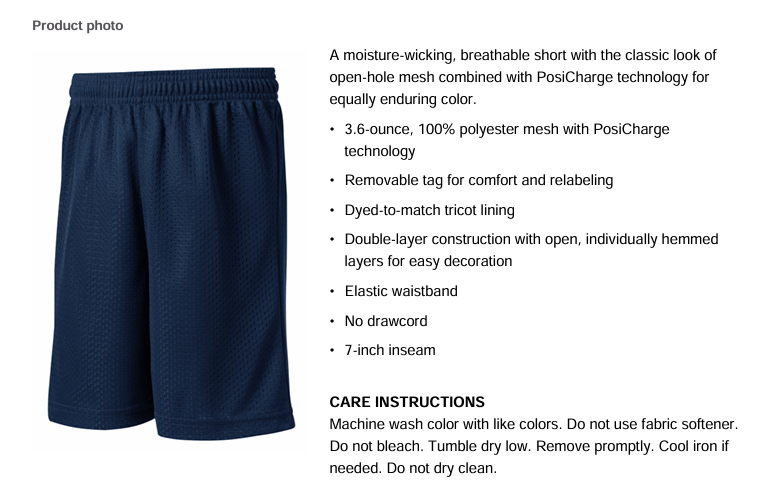 Youth PE Shorts Kapalama Campus